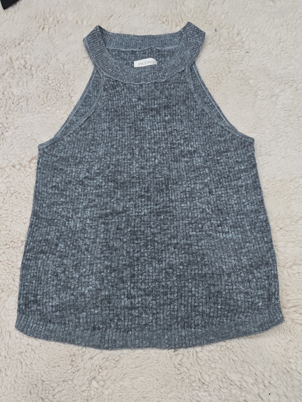 Pilcro Gray Ribbed Knit Halter Tank